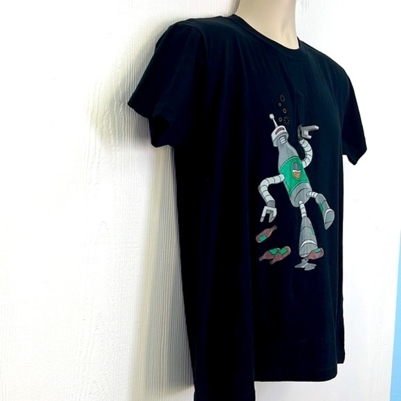 Futurama - Bender Drinking With Real Bottle Opener Black Short Sleeve T Shirt M - Picture 5 of 11